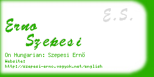 erno szepesi business card